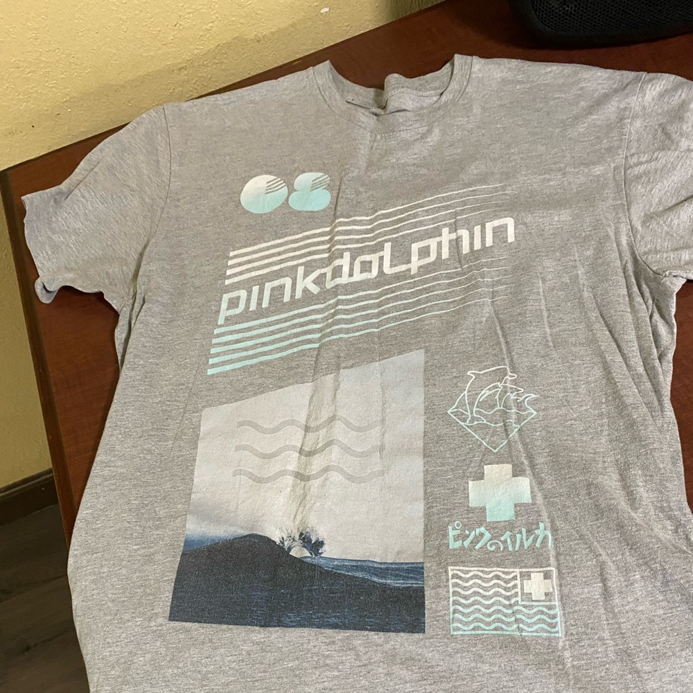Pink Dolphin Men’s gray T-shirt. Size large. NWOT